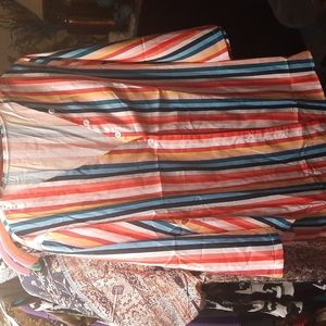 New striped button front top